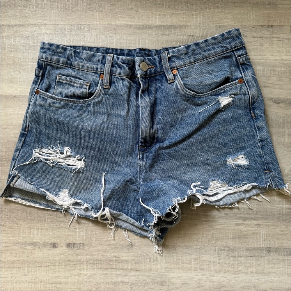 Distressed Denim Shorts